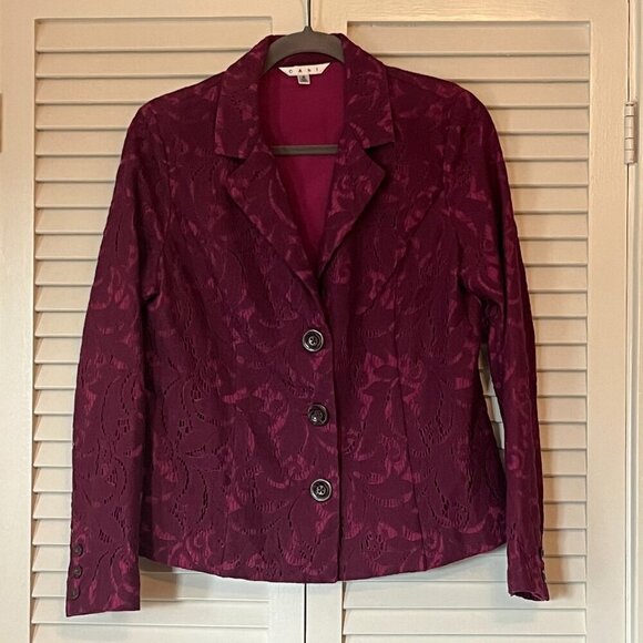 CAbi plumberry frolic lace jacket purple 6 - Picture 2 of 9